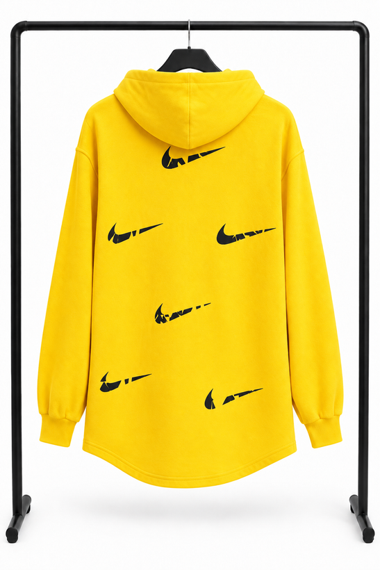 ```text هودی اسپرت اور Oversized Fleece Hoodie Yellow ```